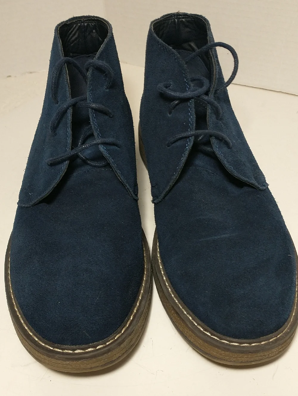 Joseph Abboud Travis Leather Chukka Boot,‎ Blue Suede, Men's Size 8.5